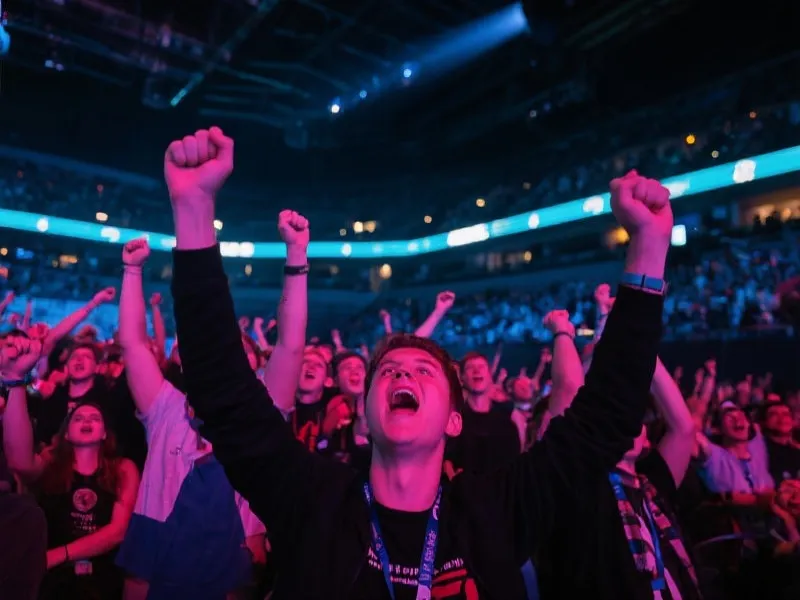 电竞观众热情观赛示意